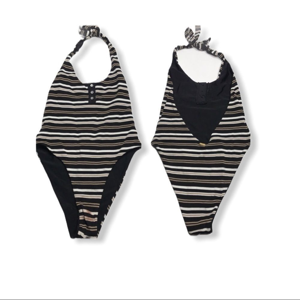 Beach Bunny Striped One Piece Bathing Suit